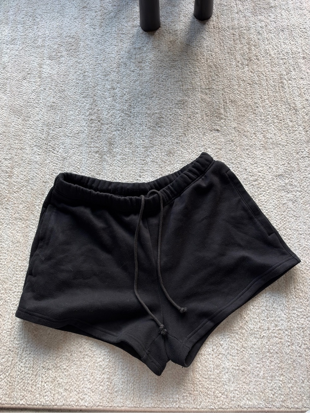 SKIMS Black Cozy Drawstring Athletic Shorts
